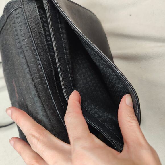 Kate Spade Warm and Fuzzy Large Monster Carsen Crossbody Bag Black Leather‎ - Picture 10 of 11